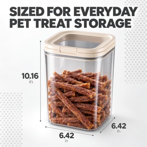 LivLab Mker Pet Treat Container, 5.28QT, One-Handed Open, Clear, Stackable - Image 6