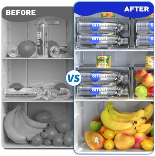 SCAVATA 1 Pack Water Bottle Organizer for Refrigerator, Stackable with Lid - Image 6