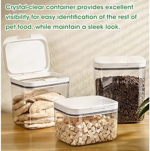 TBMax 2 Pack Large Dog Treat Container Bins 2 Qt + 3 Qt with One-Press Flip-up Lid, Airtight Pet Dog Cat Treat Jar for Countertop, Pet Biscuit Canister Cookie Holder - Image 7