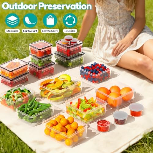40 Pcs Food Storage Containers with Lids Airtight (20 Lids & 20 Containers) - Image 7