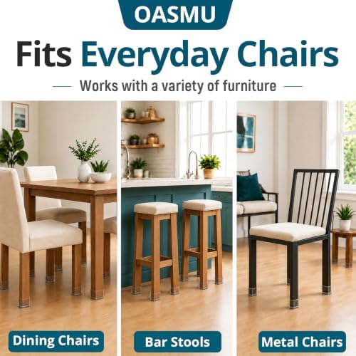 OASMU 32 Pcs Chair Leg Floor Protectors for Hardwood Floors Rectangular - Image 6