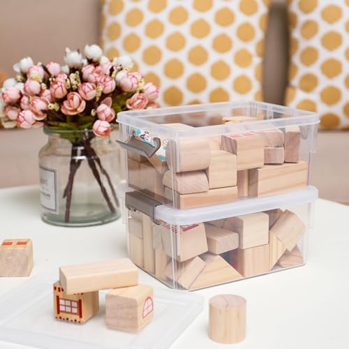 8Packs 3.2Qt Small Clear Storage Bins with Lids, Plastic - Image 6