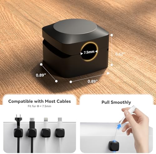 Daisyhome Rotatable Cord Organizer, Strong Adhesive Spring Cable Clips - Image 6