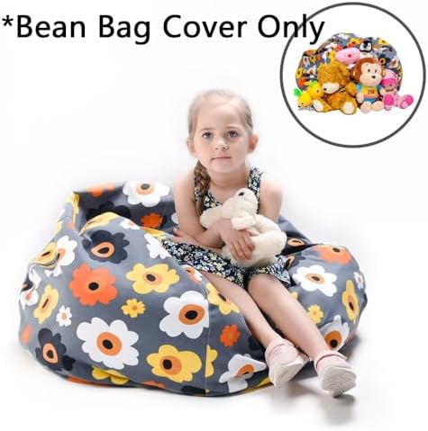 YuppieLife Stuffed Animal Storage Bean Bag Cover, 27" Velvet Toy Organizer - Image 6