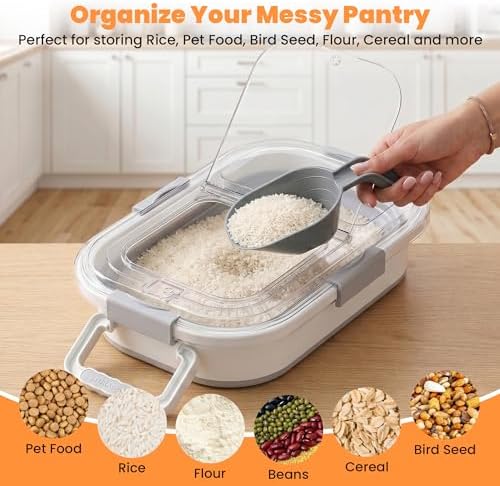 30 Lbs Rice Container, Collapsible Dog Food Storage Container - Image 6