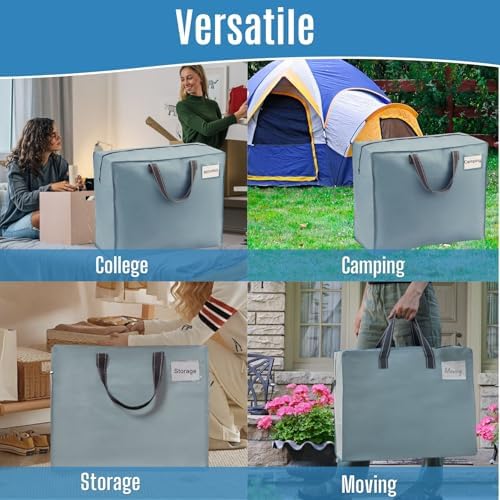 VENO Heavy Duty Moving Bags, Storage Bags, 13 Gallon, Light Blue, 4 Pack - Image 6
