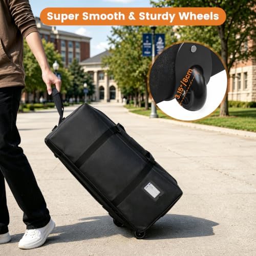 2 Pack Heavy Duty Moving Bags with Wheels, 92L Large Duffle Bag for Travel - Image 6