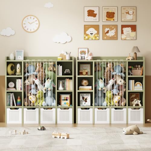 Toy Storage Organizer with Stuffed Animal Storage, Green - Image 7