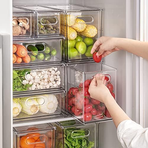 9.5QT Refrigerator Organizer Fridge Storage Bin with Pull-out Drawer, Large - Image 5