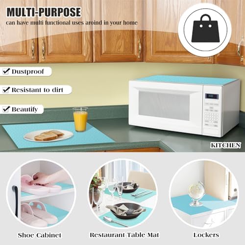 10Pcs Refrigerator Liners, Washable Fridge Liner Shelf Mats Refrigerator Pads for Cupboard Cabinet Drawer Home Kitchen Accessories Organization (Blue) - Image 6