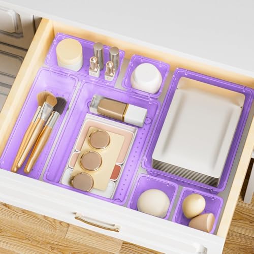SpaceHacks 15 PCS Plastic Drawer Organizer Set, Drawer Storage Trays - Image 7