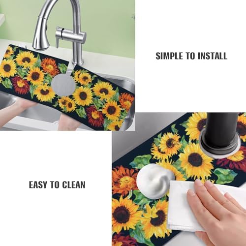 Sink Faucet Absorbing Mat, 2 Pack Drying Mat Around Faucet Sink Splash Guard Behind Faucet Sinkmat For Kitchen Bathroom Island Rv 15 * 5.5 Inch (38 * 14 cm) - Image 6