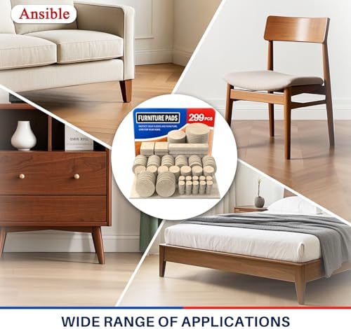 Ansible 299 PCS Felt Furniture Pads for Hardwood Floors - Image 6