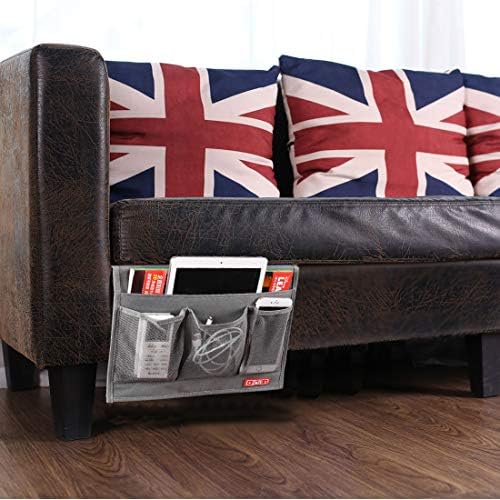 Zafit Bedside Storage Organizer, Table Cabinet Bedside Organizer Caddy for Remotes Phone Glasses (Classic 4 Pockets-Grey) - Image 7