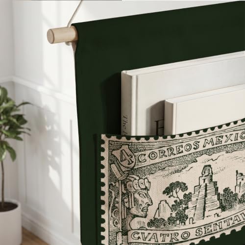 IAXIC Vintage Antique Stamp Canvas Wall Hanging Organizer with Pockets - Image 6