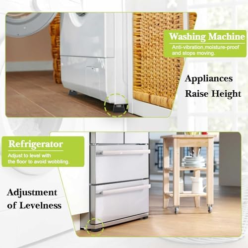 4 Pack Furniture Risers 3 Inch, Adjustable Bed Risers Heavy Duty for Table Desk Couch Chair Sofa Cabinet Bed Frame Dorm, Square Stackable Table Leg Risers Lift Height 1", 2” or 3", Black - Image 6