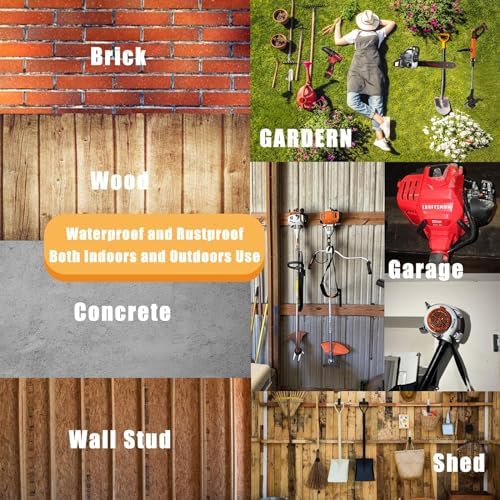 Garden Power Tool Hanger, Garage Wall Hooks, Weedeater Rack, String Trimmer Hanger, Utility Hooks for Garage Tool Organizers and Storage - Black, 2 Pcs - Image 6