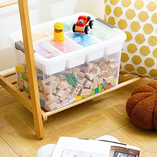 Citylife 32QT Clear Craft Organizers and Storage Box with Removable Tray - Image 6