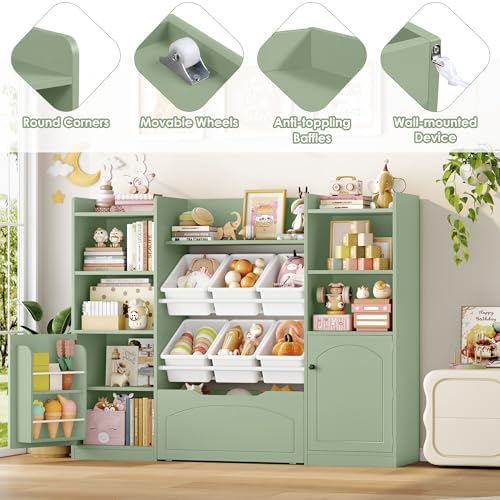 FINETONES Toy Storage Organizer with Movable Drawer Toy Organizer for Kids - Image 6