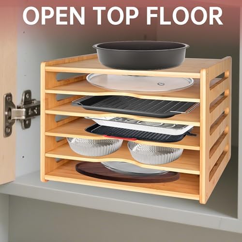 Cookie Sheet Organizer for Cabinet, 6 Tier Sheet Pan Organizer - Image 6