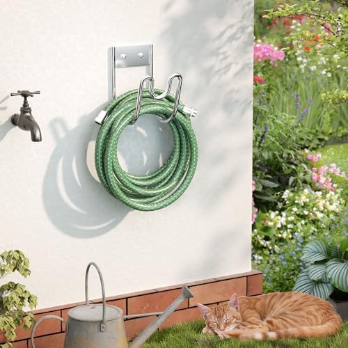 Stainless Steel Garden Hose Holder - Silver SS304 Water Hose Holder - Wall Mounted Hose Hanger Heavy Duty for Water Hose Extension Cords Vacuum Hose, Anti-Rust (1 Pack) - Image 7