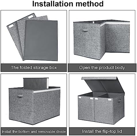 122L Large Toy Box Chest Storage with Lid, Collapsible Kid Toy Storage - Image 7