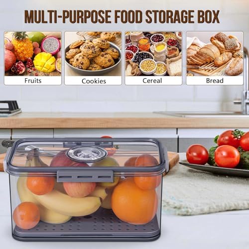 Gifhomfix Bread Box Bread Boxes for Kitchen Counter Airtight, Time Recording Bread Storage Container with Lid, Bread Keeper for Homemade Bread, Toast, Bagel, Donut and Cookies, LARGE Grey - Image 6