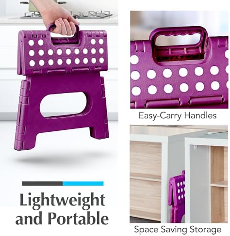 Handy Laundry Folding Step Stool 9 Inch, Purple, Non-Slip Holds 300 lbs - Image 6