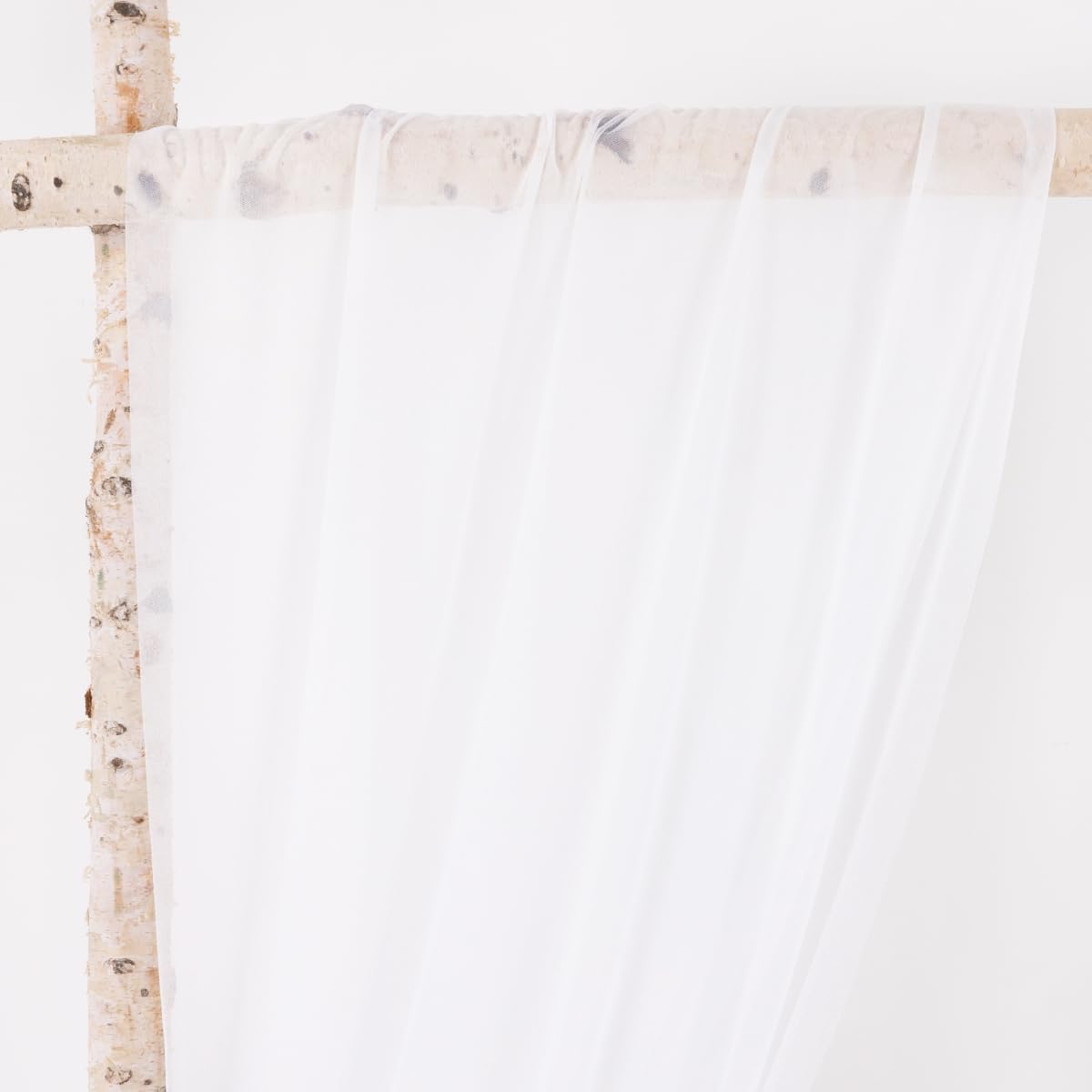 MLMW Wedding Arch Draping Fabric 4 Panels 29" x 20Ft White Sheer Wedding Arch Backdrop Drapes Outdoor Curtain for Ceremony Party Background Ceiling Decor