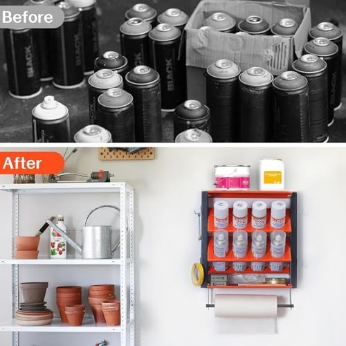 WALMANN Wall Mounted Spray Paint Can Holder, Metal Can Storage Rack - Image 6