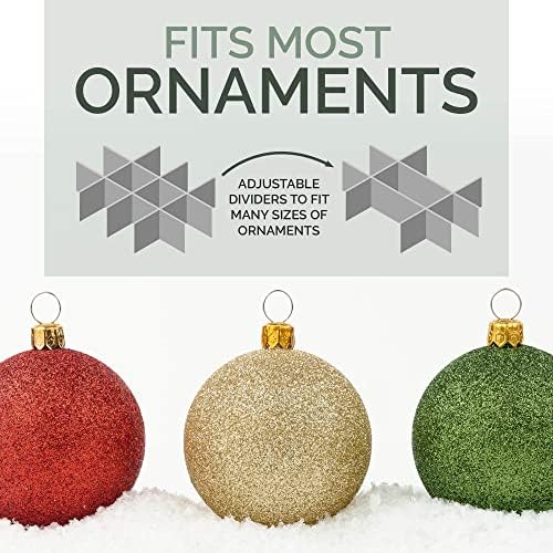 HOLDN’ STORAGE Christmas Ornament Storage Box with Dividers, Holds 72 Ornaments (3 Inch), Large Ball Storage Container with 3 Removable Trays, Durable and Portable - Green - Image 7