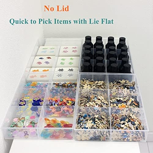 2 Pack Fixed 6 Grids Clear Plastic Organizer Sorting Tray - Image 7