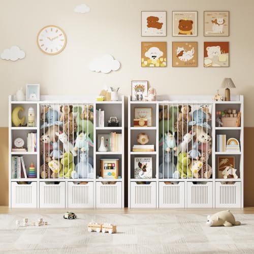 Toy Storage Organizer with Stuffed Animal Storage, White - Image 7