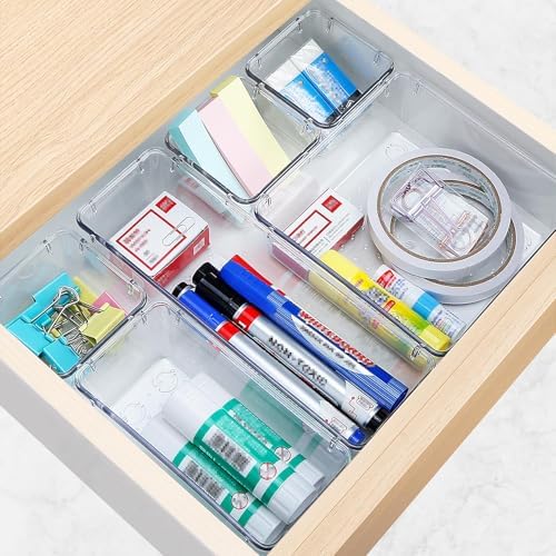 23 PCS Drawer Organizer Set, 5 Size Bathroom and kitchen organizer Trays - Image 6