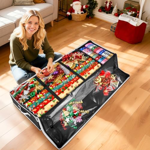 Wrapping Paper Organizer Storage, Christmas Wrapping Paper Storage, Red - Image 7