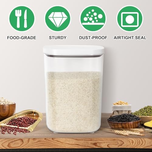 Large Rice Storage Container 15 - 20 Lbs, Airtight Dry Food Flour Container - Image 6