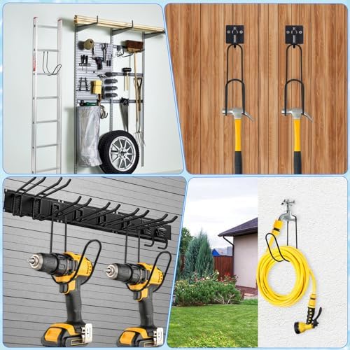 Garden Hose Holder Water Hose Hanger Wall Mounted,304Stainless Steel Solid Hose Hook Holds Up to 50Ft Garden Hose, Expandable Hose, Water Hose(Black Paint 1pcs) - Image 6