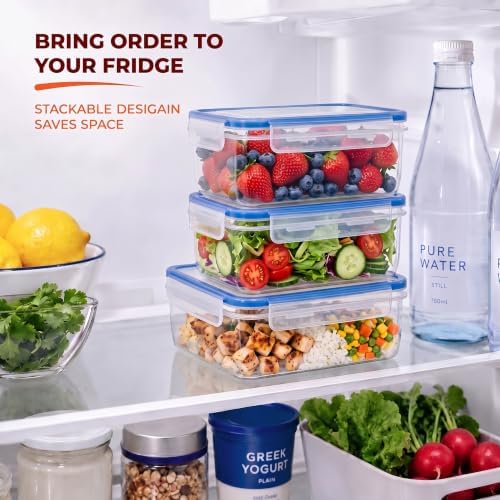 Tribello 38 oz Airtight Food Storage Containers with SnapTight Lids – Clear, Stackable, BPA-Free Meal Prep Containers for Kitchen, Freezer & Pantry Storage - Image 7