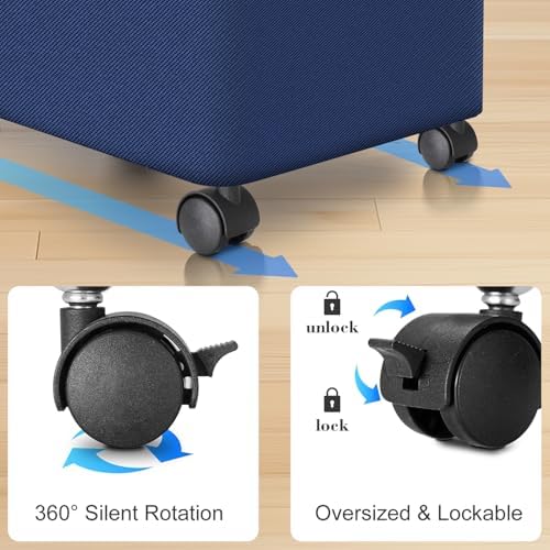 Laundry Hamper with Wheels, 75L Rolling Laundry Basket with Lid - Image 6