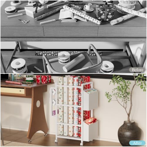 NinPeen Gift Wrapping Paper Organizer&Storage Cart with Slap Bracelets - Image 7