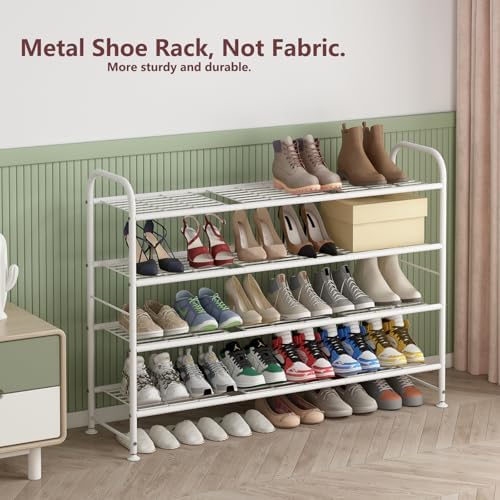 LINZINAR 4 Tier Long Shoe Rack for Closet Metal Shoe Organizer for Entryway - Image 6