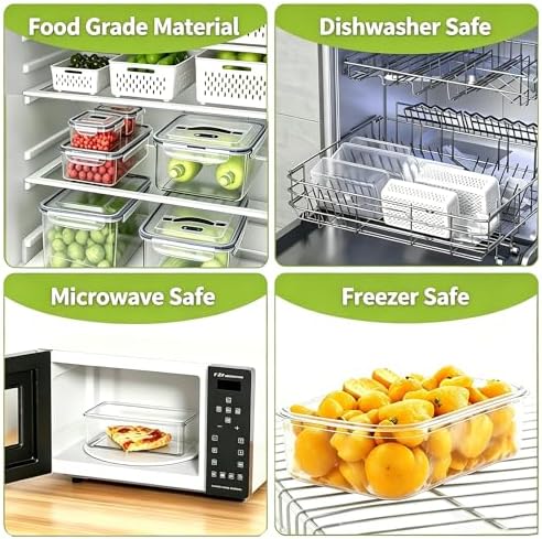 5 Pack Fruit Storage Containers for Fridge, Plastic Food Storage Container - Image 6