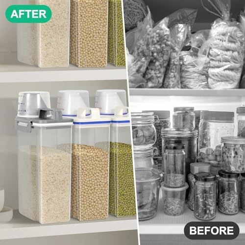 TBMax Rice Storage container 4 Lbs, Small Rice Dispenser with Measuring Cup, Cereal Containers Flour Bin, Kitchen Food Storage Container and Pantry Organizers, Pet Dog Cat Food Dispenser - Image 7