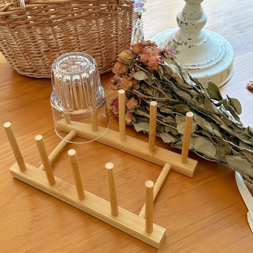 Kunovo Bamboo Dish Rack,Pot lid/Plate/Cutting Board Organizer for Kitchen cabinets,Bottle Drying Holder… (4G) - Image 7