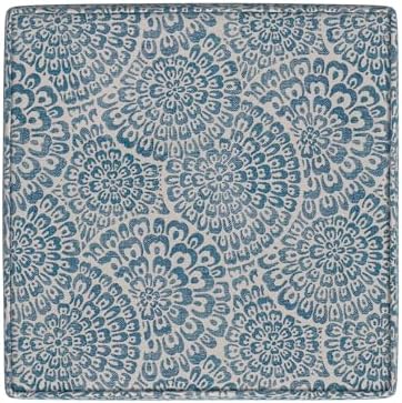 HomePop 18" Classic Square Storage Ottoman - Blue & Cream Modern Floral - Image 6