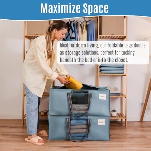 VENO Heavy Duty Moving Bags, Storage Bags, Clear Window, Light Blue, 6 Pack - Image 6