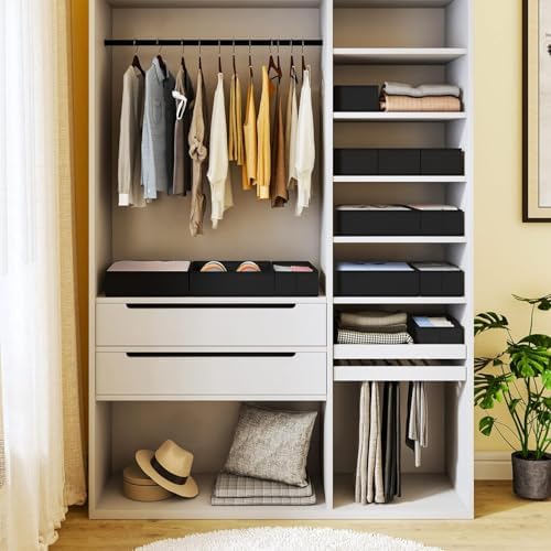 DIMJ Drawer Organizer 15 Pack - Foldable Baby Organizers and Storage & Dresser Organizer for Nursery, Bedroom, Closet - Nursery Organization Dresser Dividers for underwear, Sock,Bra, Belt, Tie,Black - Image 6