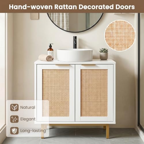 LOKO 24-Inch Under Sink Storage Cabinet, Bathroom Sink Cabinet (White) - Image 6
