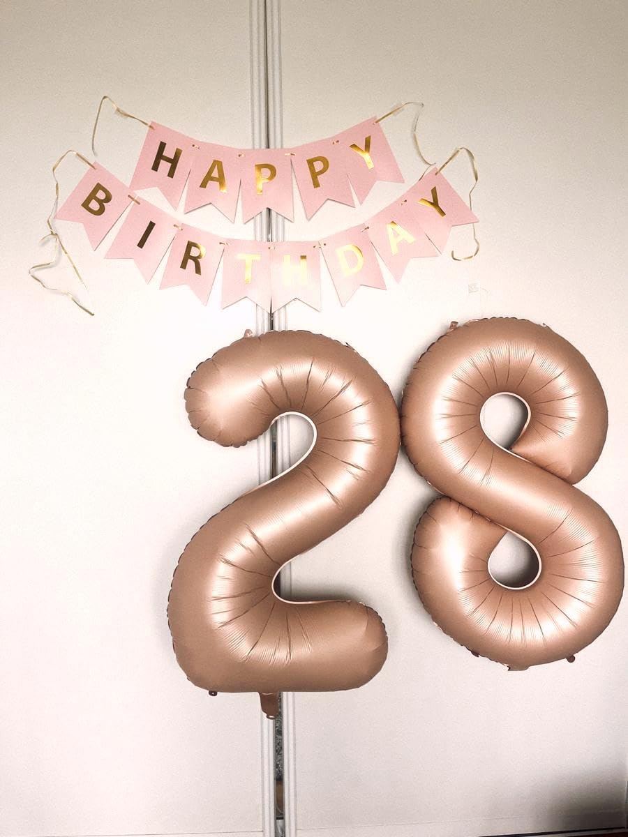 40 Inch Light Brown Large Number 4 Birthday Balloon, Giant Number Four 14 24 34 40 44 Balloons, Light Brown Foil Mylar Big Balloons for Anniversary Graduation Supplies Decorations
