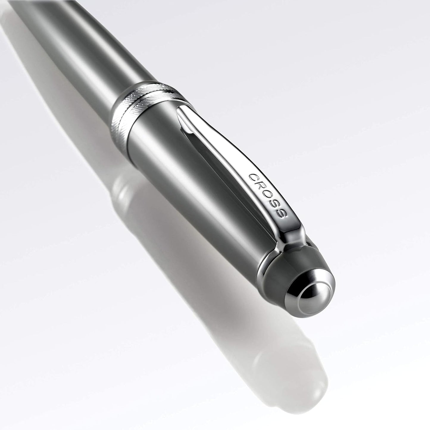 Cross Bailey Light Refillable Rollerball Pen Presented in a Everyday Gift Box - Medium Point, Black Ink, Polished Gray